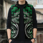 Aotearoa Ngati Maniapoto Personalised Sleeveless Puffer Jacket Maori Iwi Poutama Puhoro Tattoo