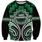 Aotearoa Ngati Maniapoto Personalised Sweatshirt Maori Iwi Poutama Puhoro Tattoo