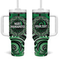 Aotearoa Ngati Maniapoto Personalised Tumbler With Handle Maori Iwi Poutama Puhoro Tattoo
