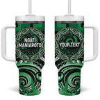 Aotearoa Ngati Maniapoto Personalised Tumbler With Handle Maori Iwi Poutama Puhoro Tattoo