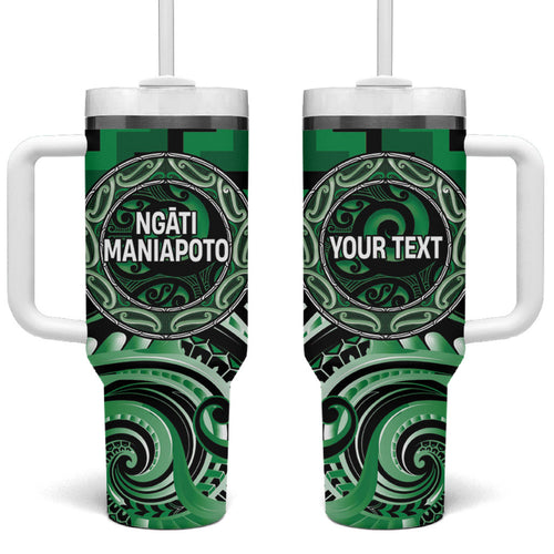 Aotearoa Ngati Maniapoto Personalised Tumbler With Handle Maori Iwi Poutama Puhoro Tattoo
