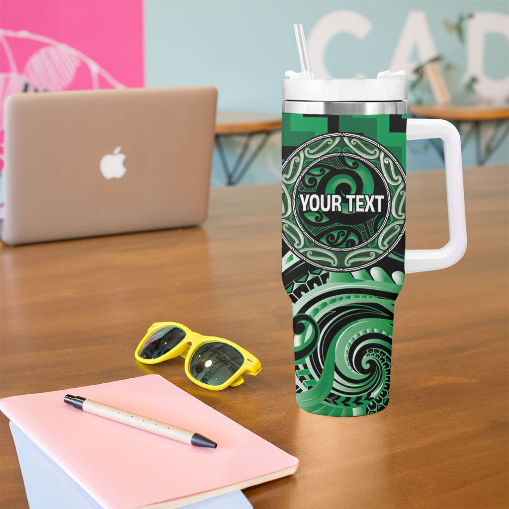 Aotearoa Ngati Maniapoto Personalised Tumbler With Handle Maori Iwi Poutama Puhoro Tattoo