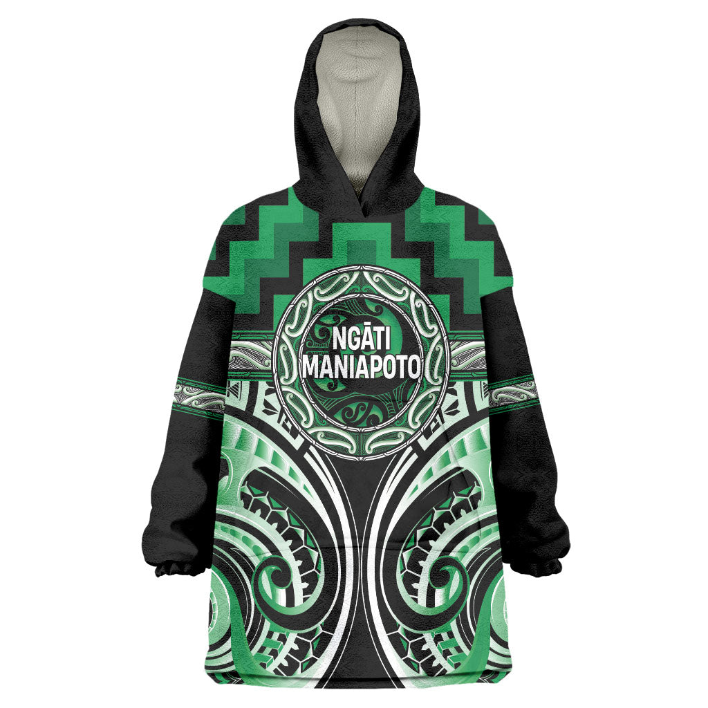 Aotearoa Ngati Maniapoto Personalised Wearable Blanket Hoodie Maori Iwi Poutama Puhoro Tattoo