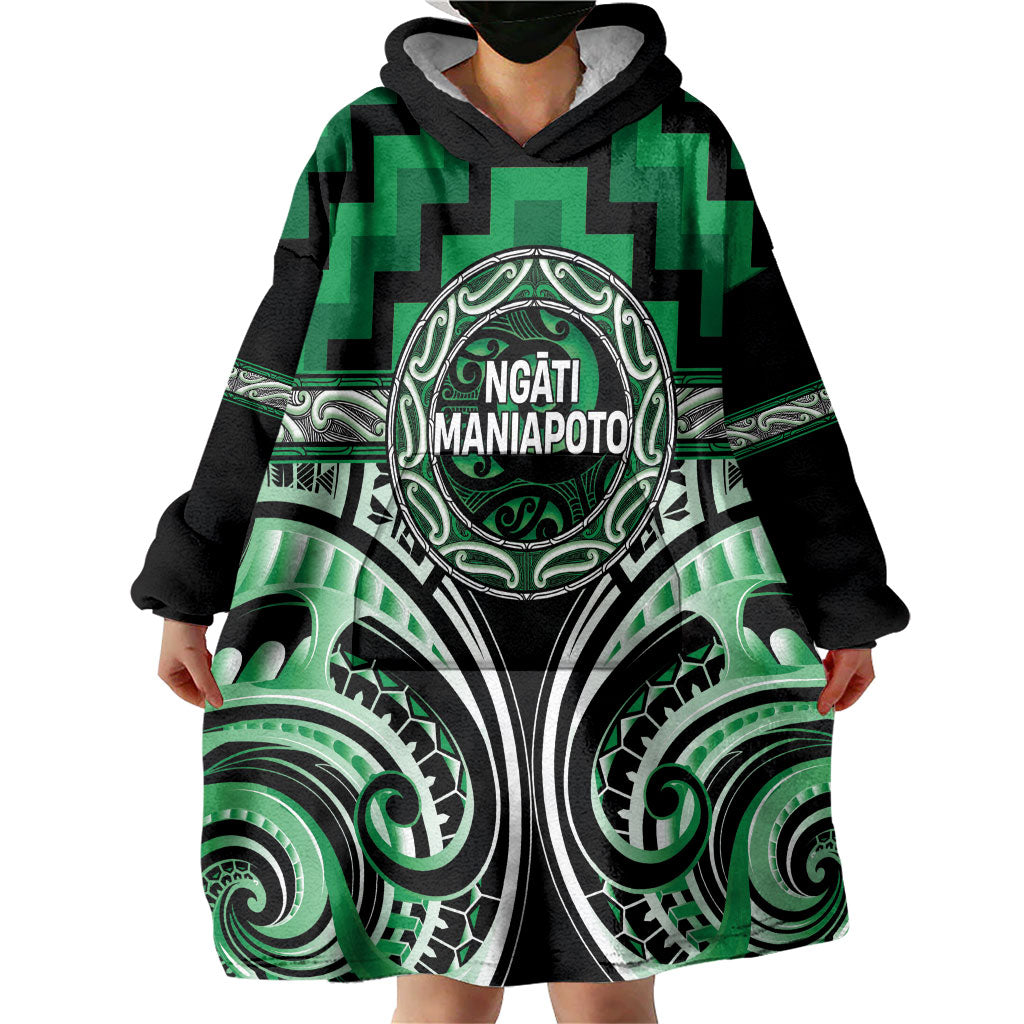 Aotearoa Ngati Maniapoto Personalised Wearable Blanket Hoodie Maori Iwi Poutama Puhoro Tattoo