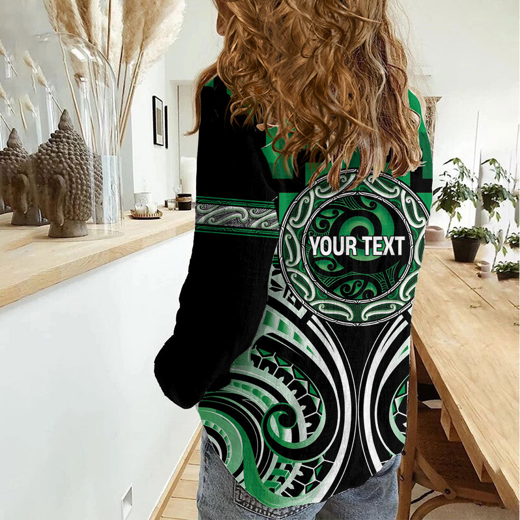 Aotearoa Ngati Maniapoto Personalised Women Casual Shirt Maori Iwi Poutama Puhoro Tattoo