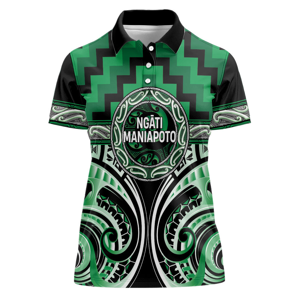 Aotearoa Ngati Maniapoto Personalised Women Polo Shirt Maori Iwi Poutama Puhoro Tattoo