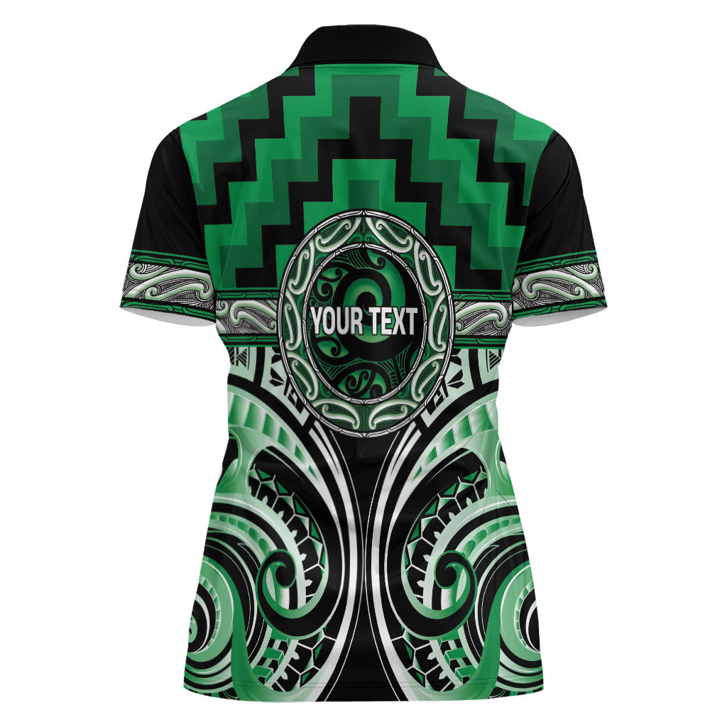 Aotearoa Ngati Maniapoto Personalised Women Polo Shirt Maori Iwi Poutama Puhoro Tattoo
