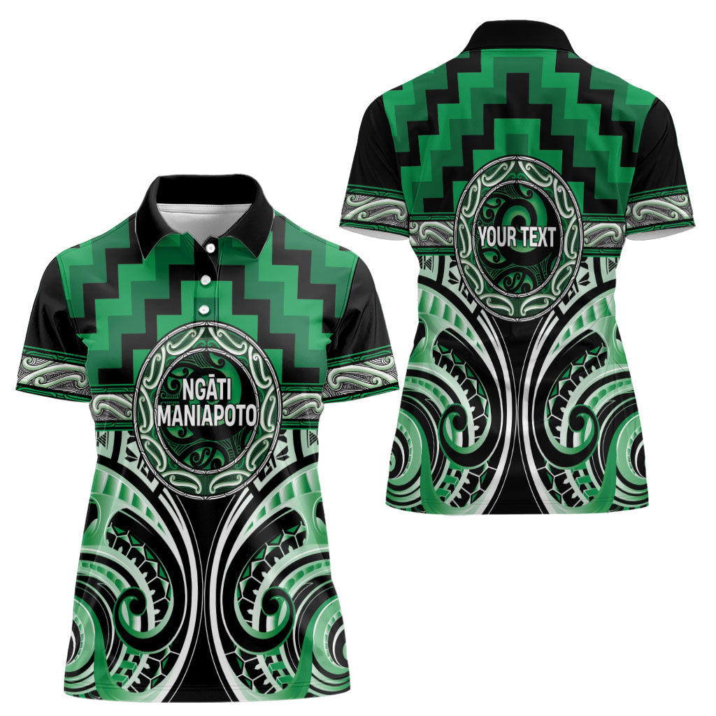 Aotearoa Ngati Maniapoto Personalised Women Polo Shirt Maori Iwi Poutama Puhoro Tattoo