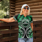 Aotearoa Ngati Maniapoto Personalised Women Polo Shirt Maori Iwi Poutama Puhoro Tattoo