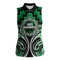Aotearoa Ngati Maniapoto Personalised Women Sleeveless Polo Shirt Maori Iwi Poutama Puhoro Tattoo