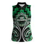 Aotearoa Ngati Maniapoto Personalised Women Sleeveless Polo Shirt Maori Iwi Poutama Puhoro Tattoo