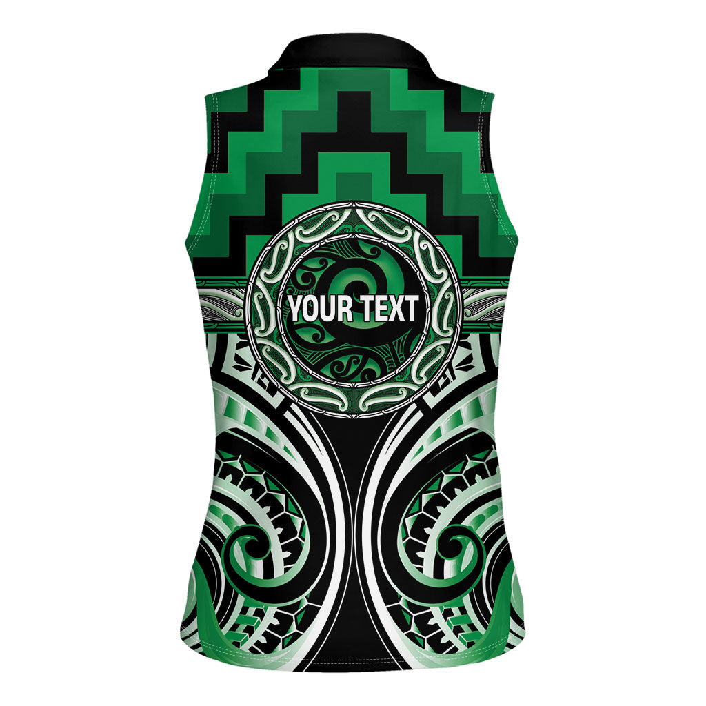 Aotearoa Ngati Maniapoto Personalised Women Sleeveless Polo Shirt Maori Iwi Poutama Puhoro Tattoo
