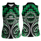 Aotearoa Ngati Maniapoto Personalised Women Sleeveless Polo Shirt Maori Iwi Poutama Puhoro Tattoo