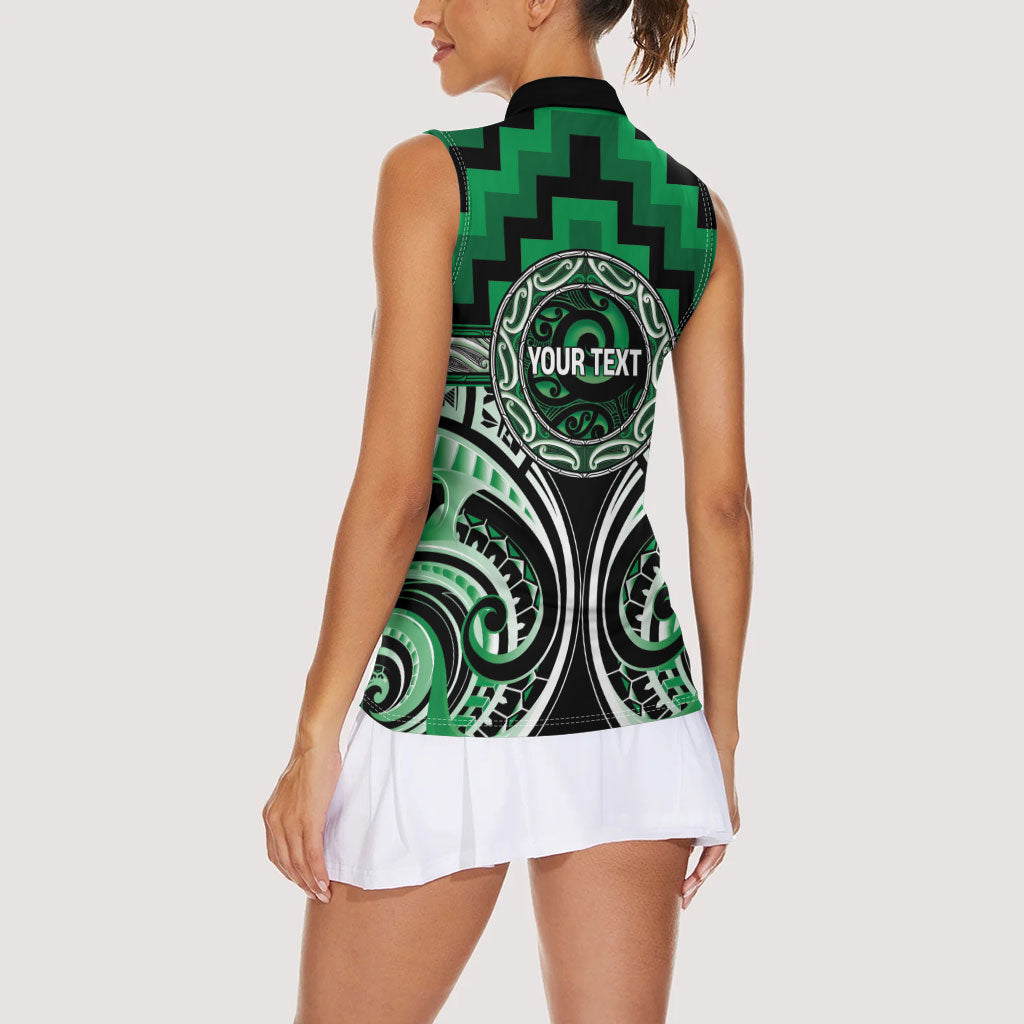 Aotearoa Ngati Maniapoto Personalised Women Sleeveless Polo Shirt Maori Iwi Poutama Puhoro Tattoo