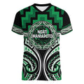 Aotearoa Ngati Maniapoto Personalised Women V-Neck T-Shirt Maori Iwi Poutama Puhoro Tattoo