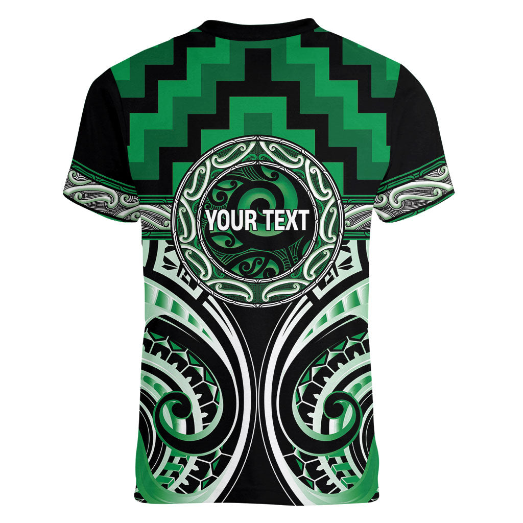 Aotearoa Ngati Maniapoto Personalised Women V-Neck T-Shirt Maori Iwi Poutama Puhoro Tattoo
