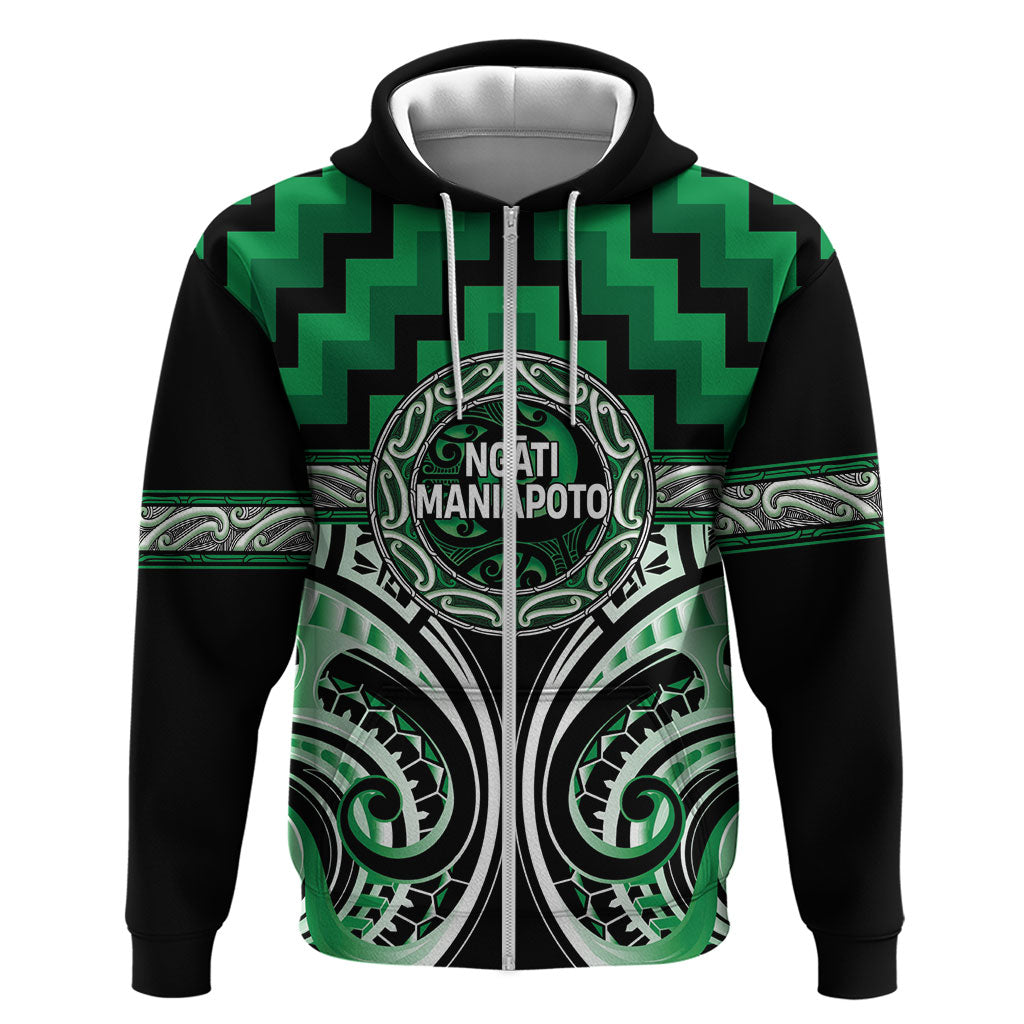 Aotearoa Ngati Maniapoto Personalised Zip Hoodie Maori Iwi Poutama Puhoro Tattoo