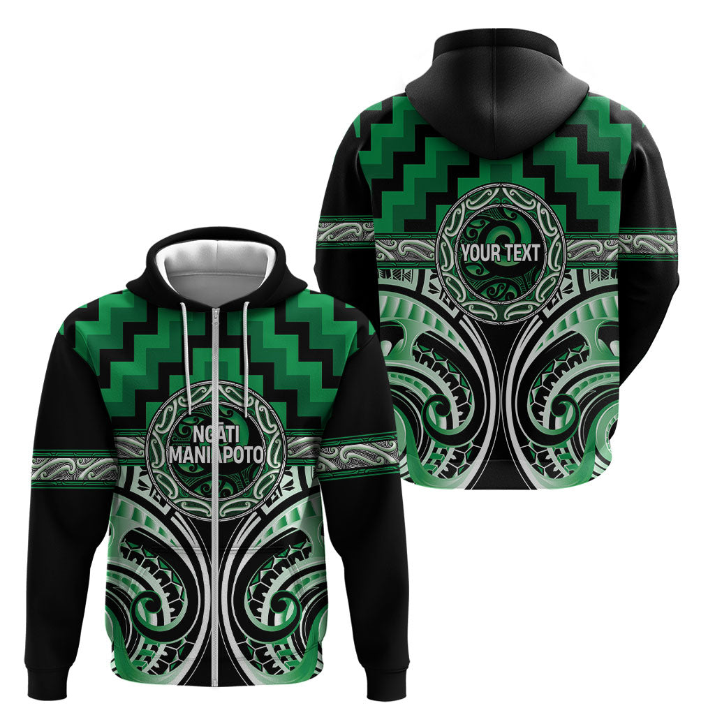 Aotearoa Ngati Maniapoto Personalised Zip Hoodie Maori Iwi Poutama Puhoro Tattoo