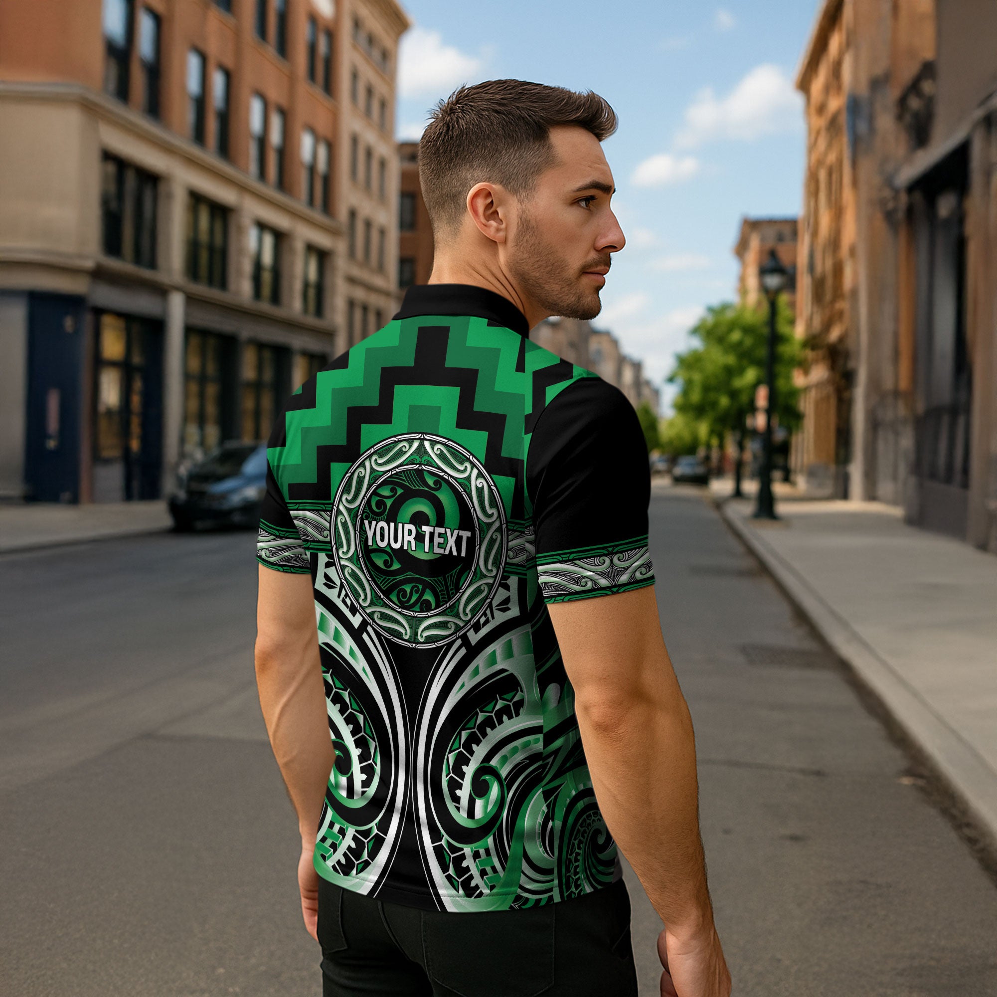 Aotearoa Ngati Maniapoto Personalised Zipper Polo Shirt Maori Iwi Poutama Puhoro Tattoo