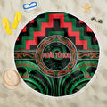 Aotearoa Ngai Tuhoe Beach Blanket Maori Iwi Poutama Puhoro Tattoo
