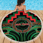 Aotearoa Ngai Tuhoe Beach Blanket Maori Iwi Poutama Puhoro Tattoo