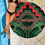 Aotearoa Ngai Tuhoe Beach Blanket Maori Iwi Poutama Puhoro Tattoo