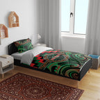 Aotearoa Ngai Tuhoe Bedding Set Maori Iwi Poutama Puhoro Tattoo