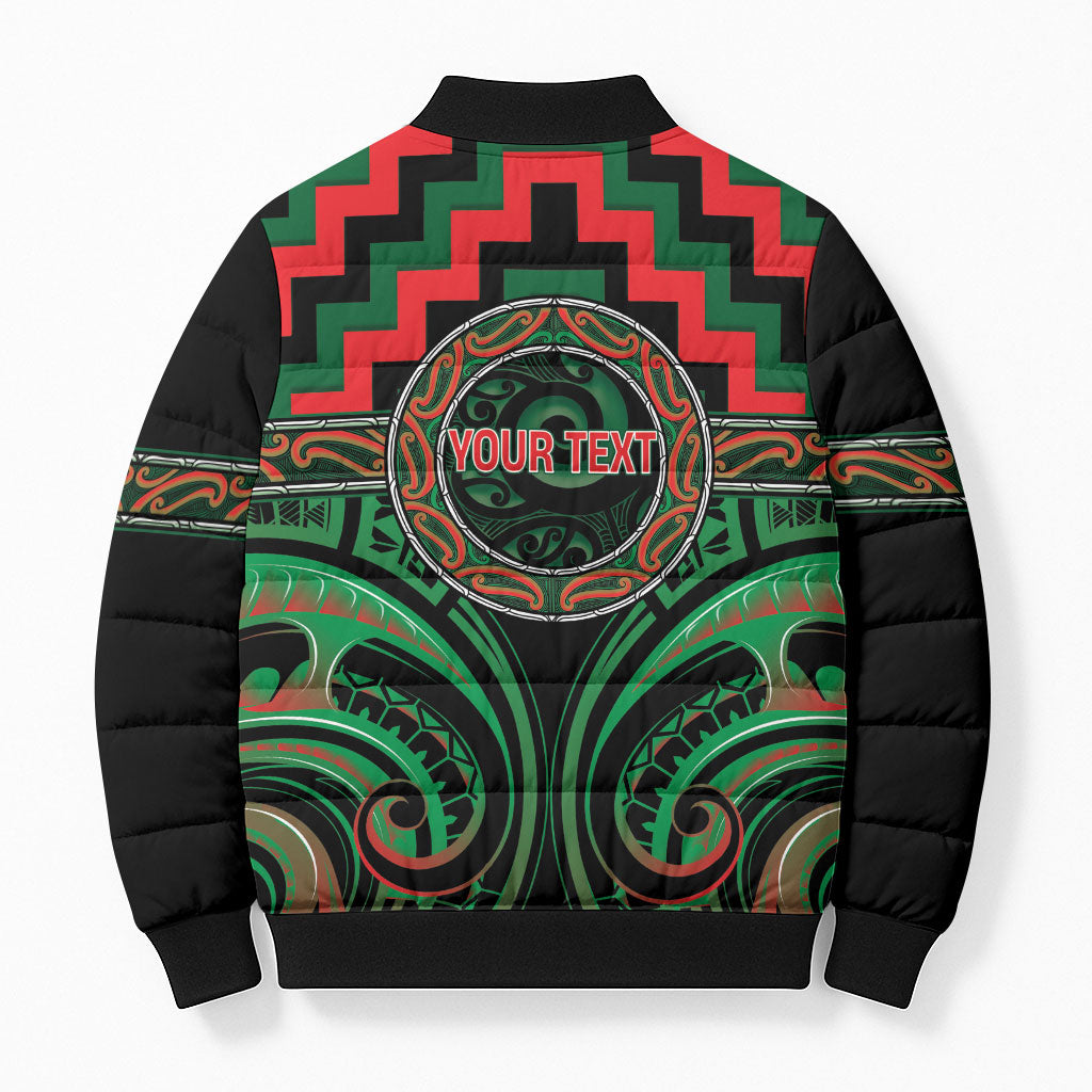 Aotearoa Ngai Tuhoe Personalised Bomber Puffer Jacket Maori Iwi Poutama Puhoro Tattoo