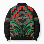 Aotearoa Ngai Tuhoe Personalised Bomber Puffer Jacket Maori Iwi Poutama Puhoro Tattoo