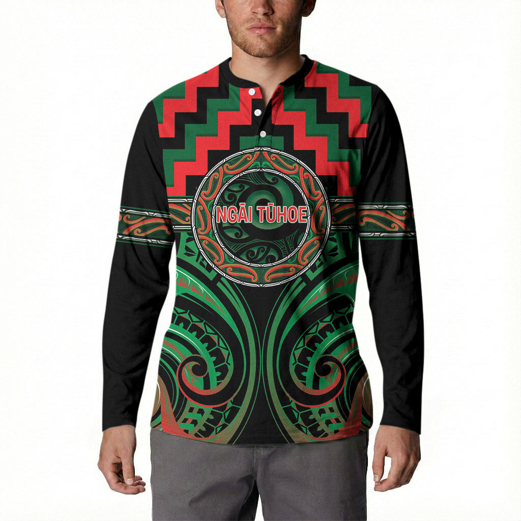 Aotearoa Ngai Tuhoe Personalised Button Sweatshirt Maori Iwi Poutama Puhoro Tattoo