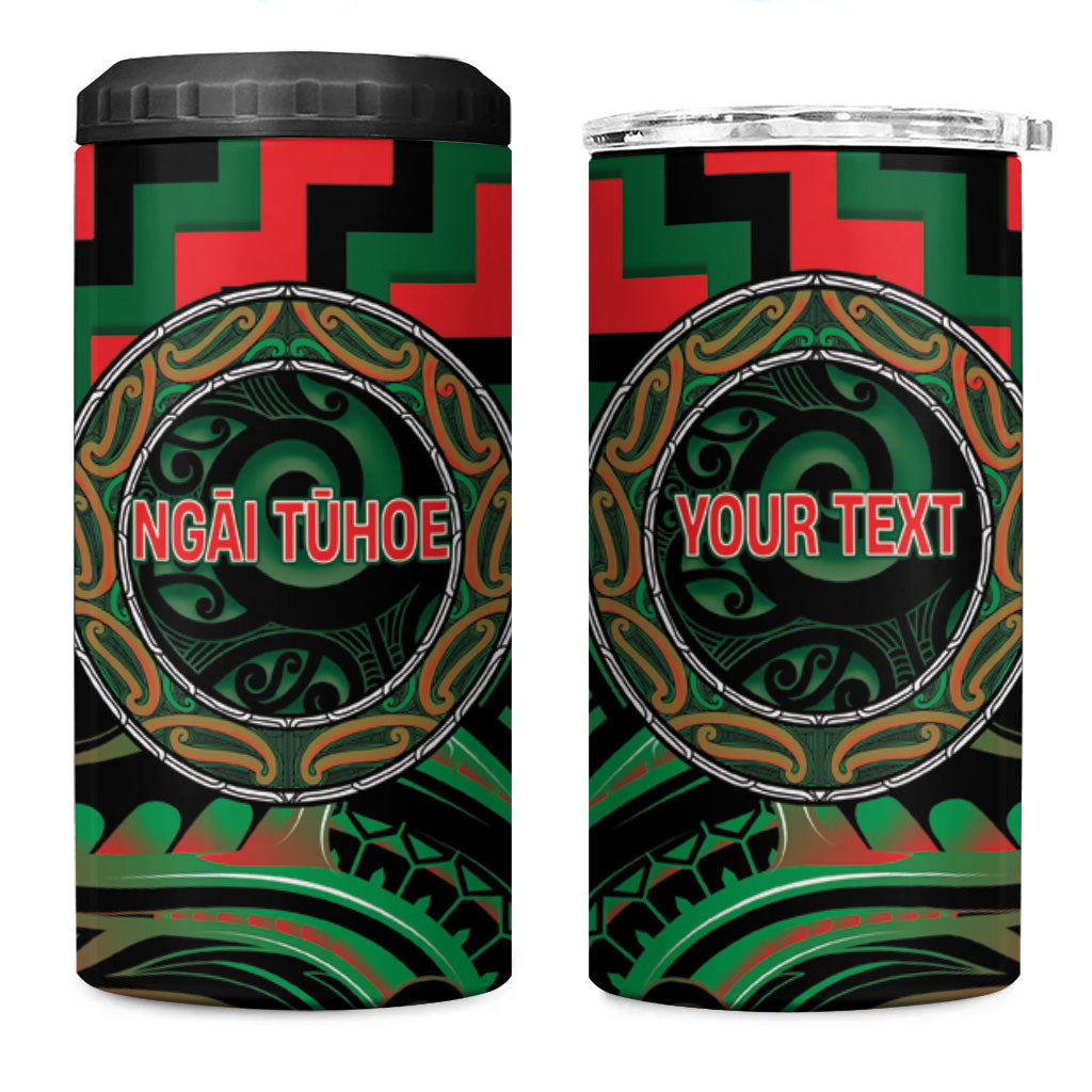 Aotearoa Ngai Tuhoe Personalised 4 in 1 Can Cooler Tumbler Maori Iwi Poutama Puhoro Tattoo