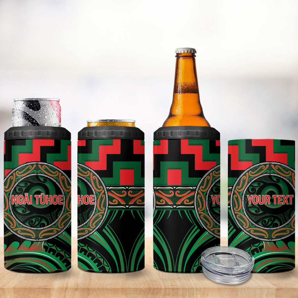 Aotearoa Ngai Tuhoe Personalised 4 in 1 Can Cooler Tumbler Maori Iwi Poutama Puhoro Tattoo