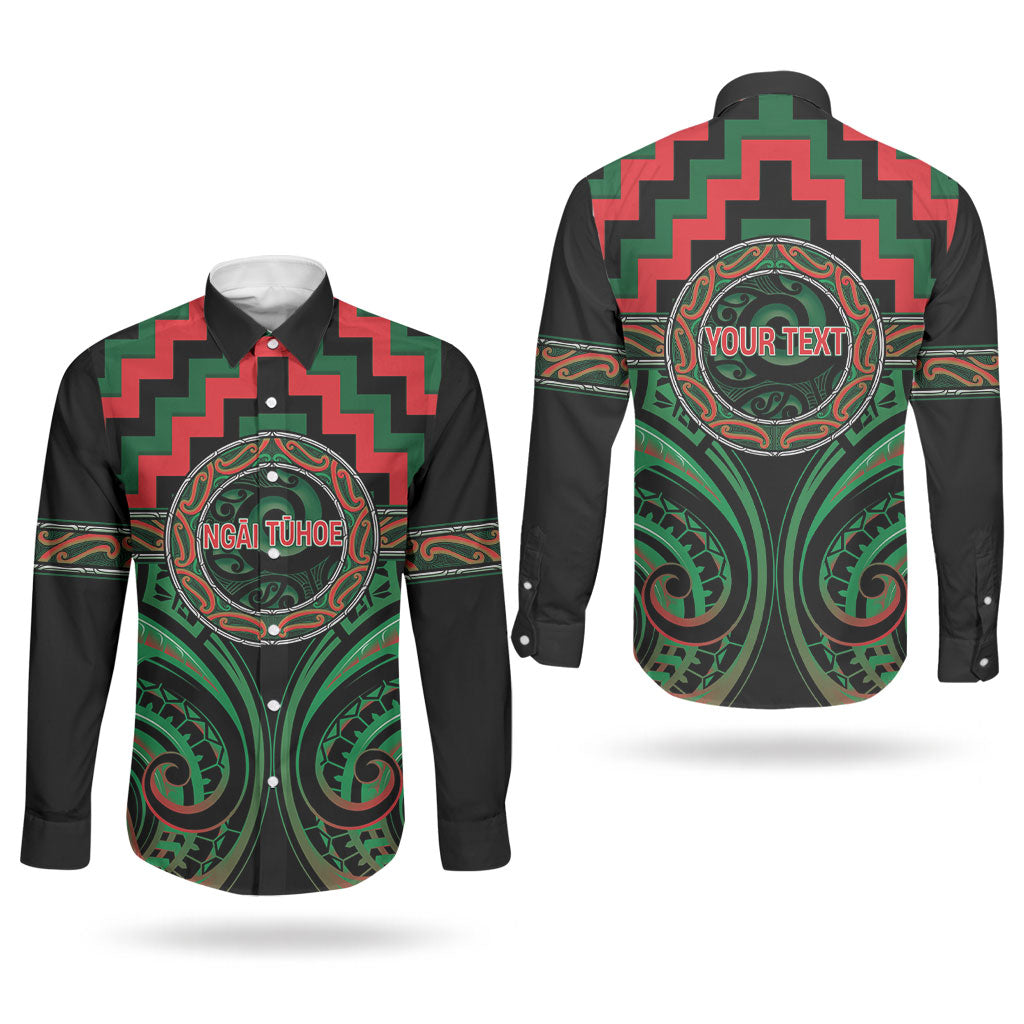 Aotearoa Ngai Tuhoe Personalised Couples Matching Off Shoulder Maxi Dress and Long Sleeve Button Shirt Maori Iwi Poutama Puhoro Tattoo