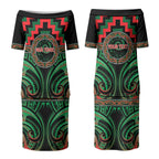 Aotearoa Ngai Tuhoe Personalised Couples Matching Puletasi and Long Sleeve Button Shirt Maori Iwi Poutama Puhoro Tattoo