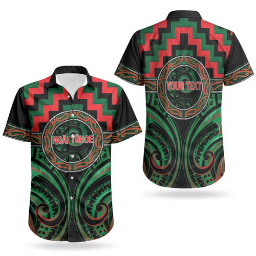 Aotearoa Ngai Tuhoe Personalised Couples Matching Short Sleeve Bodycon Dress and Hawaiian Shirt Maori Iwi Poutama Puhoro Tattoo