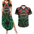 Aotearoa Ngai Tuhoe Personalised Couples Matching Summer Maxi Dress and Hawaiian Shirt Maori Iwi Poutama Puhoro Tattoo