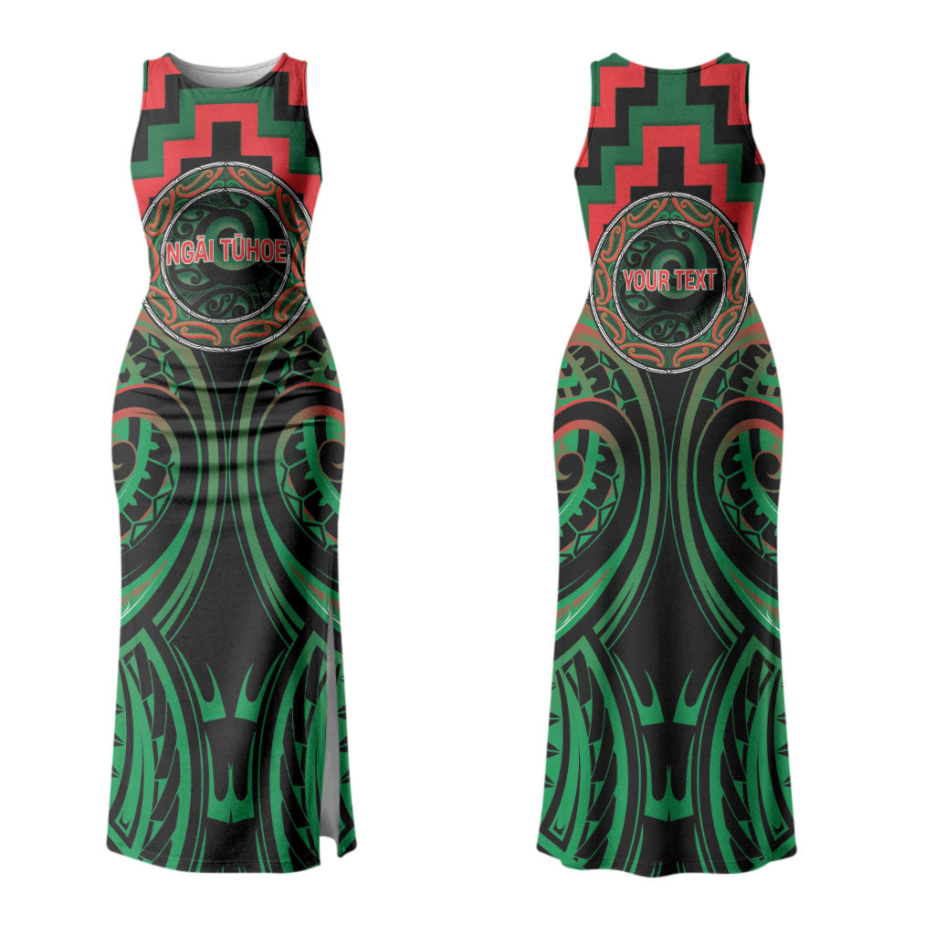 Aotearoa Ngai Tuhoe Personalised Couples Matching Tank Maxi Dress and Long Sleeve Button Shirt Maori Iwi Poutama Puhoro Tattoo