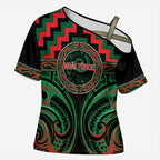 Aotearoa Ngai Tuhoe Personalised Cross Shoulder Shirt Maori Iwi Poutama Puhoro Tattoo