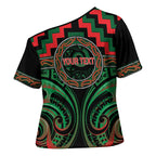 Aotearoa Ngai Tuhoe Personalised Cross Shoulder Shirt Maori Iwi Poutama Puhoro Tattoo