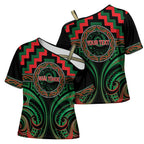 Aotearoa Ngai Tuhoe Personalised Cross Shoulder Shirt Maori Iwi Poutama Puhoro Tattoo
