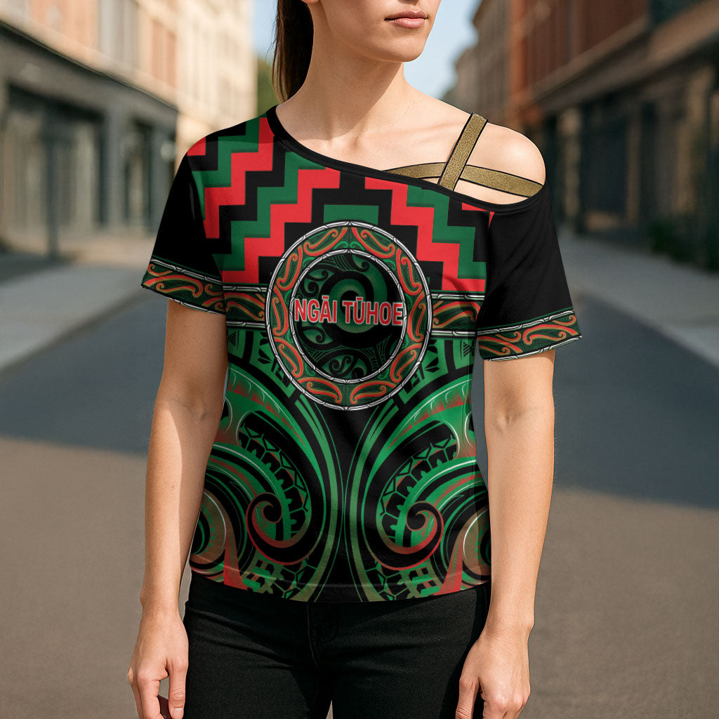 Aotearoa Ngai Tuhoe Personalised Cross Shoulder Shirt Maori Iwi Poutama Puhoro Tattoo