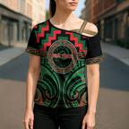 Aotearoa Ngai Tuhoe Personalised Cross Shoulder Shirt Maori Iwi Poutama Puhoro Tattoo