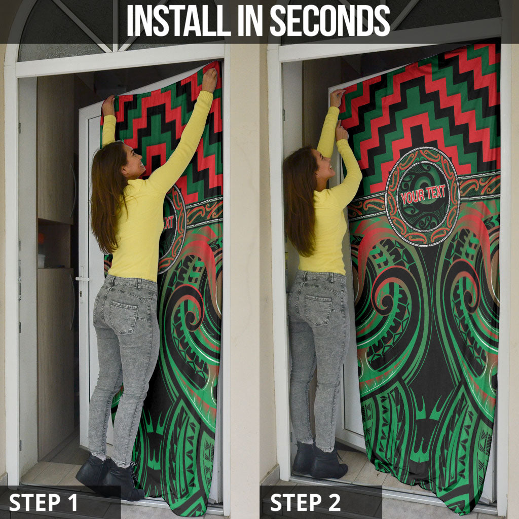 Aotearoa Ngai Tuhoe Personalised Door Cover Maori Iwi Poutama Puhoro Tattoo