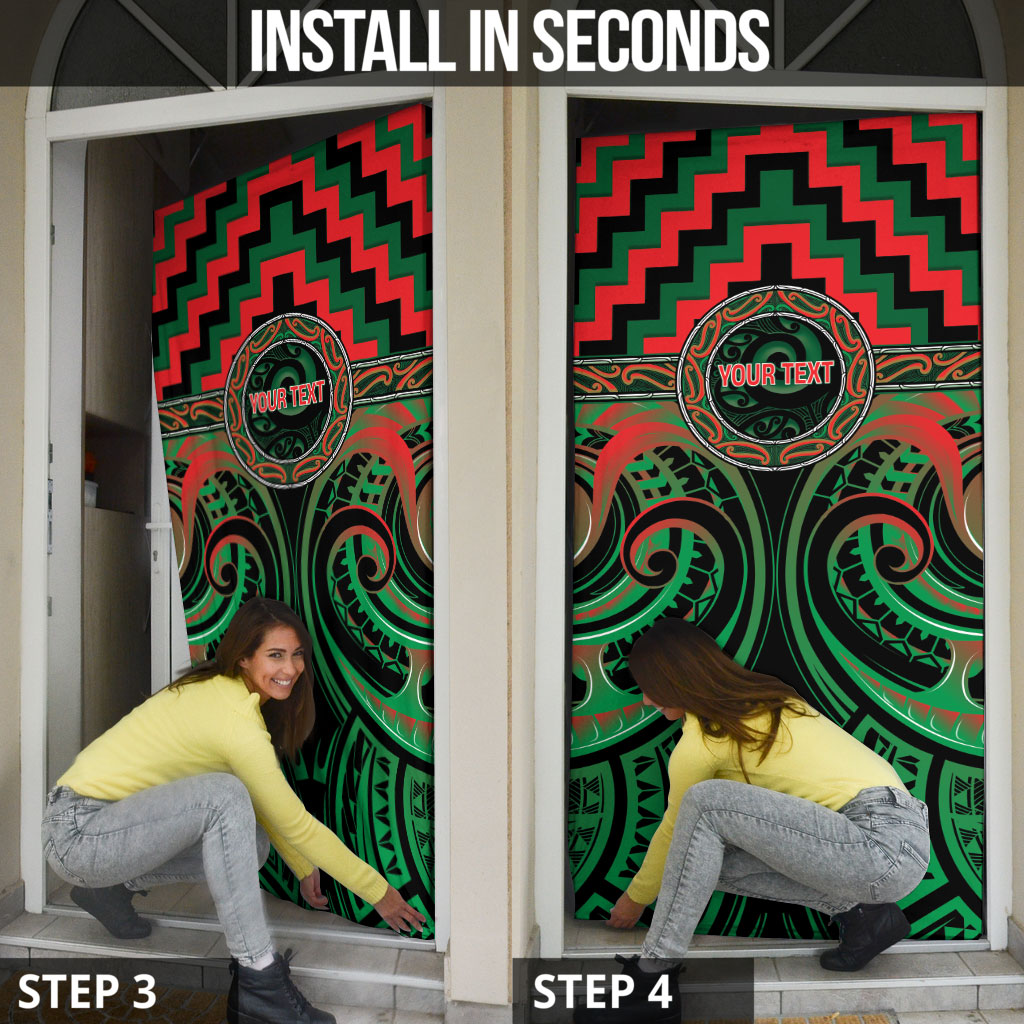 Aotearoa Ngai Tuhoe Personalised Door Cover Maori Iwi Poutama Puhoro Tattoo
