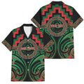 Aotearoa Ngai Tuhoe Personalised Family Matching Off The Shoulder Long Sleeve Dress and Hawaiian Shirt Maori Iwi Poutama Puhoro Tattoo