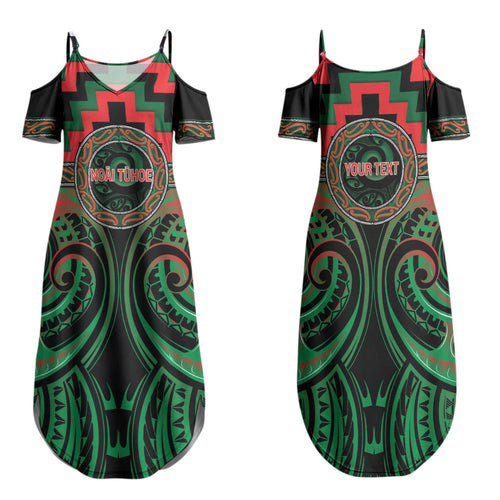 Aotearoa Ngai Tuhoe Personalised Family Matching Summer Maxi Dress and Hawaiian Shirt Maori Iwi Poutama Puhoro Tattoo