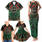 Aotearoa Ngai Tuhoe Personalised Family Matching Tank Maxi Dress and Hawaiian Shirt Maori Iwi Poutama Puhoro Tattoo