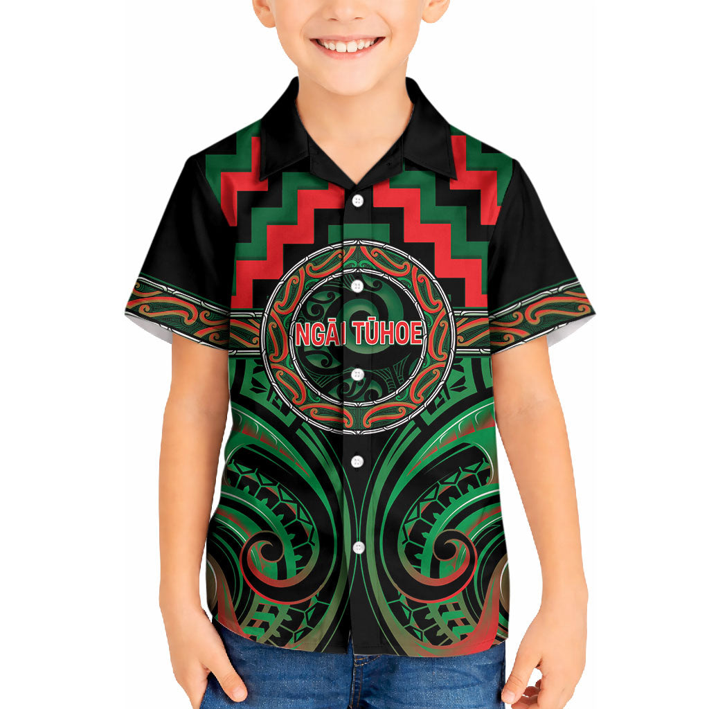 Aotearoa Ngai Tuhoe Personalised Kid Hawaiian Shirt Maori Iwi Poutama Puhoro Tattoo