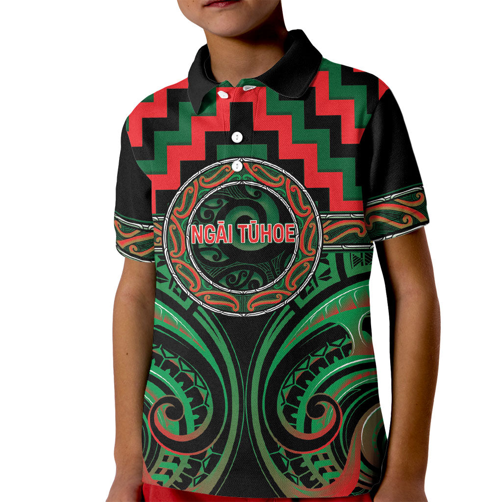 Aotearoa Ngai Tuhoe Personalised Kid Polo Shirt Maori Iwi Poutama Puhoro Tattoo