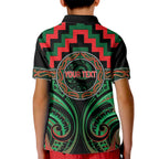 Aotearoa Ngai Tuhoe Personalised Kid Polo Shirt Maori Iwi Poutama Puhoro Tattoo
